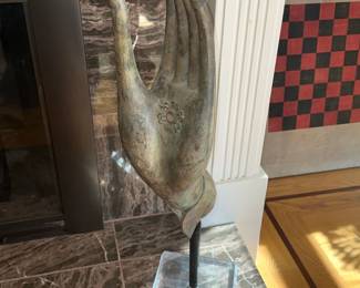 Bronze Buddha Hand Sculpture on Acrylic Base