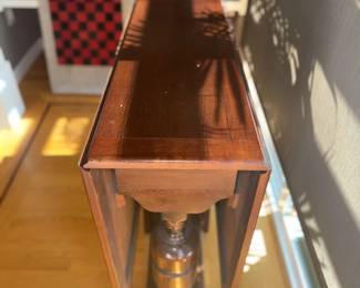 Antique Oak DropLeaf Table with Pedestal Base