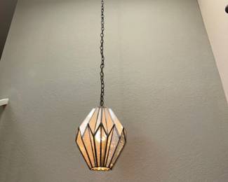 Vintage Geometric Frosted Glass Pendant Light Fixture