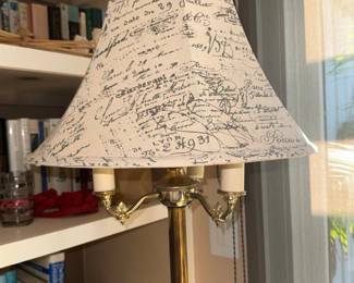 Vintage French Script Toile Lamp Shade