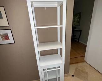 White Ladder Bookshelf with Cabinet