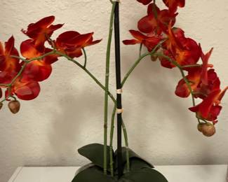 Real Touch Phalaenopsis Orchid Arrangement in Stone Pot