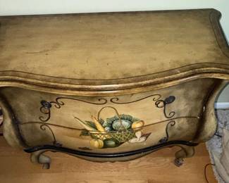 Vintage HandPainted Fruit and Vegetable Bombay Chest of Drawers