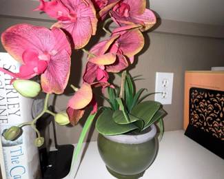 Artificial Orchid Plant in Green Pot