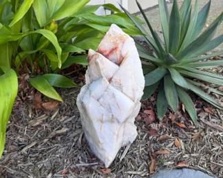 Large Milky Quartz Crystal Cluster with Iron Oxide Inclusions