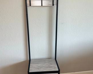 Modern Industrial Hall Tree with Drawer and Shelf