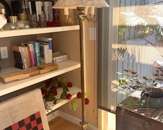 Vintage French Script Lampshade Floor Lamp