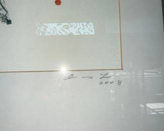 Abstract Watercolor Painting with Signature and Date