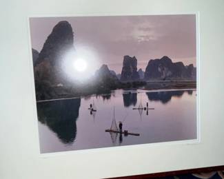 Framed Photograph of Li River Fishermen by Daniel Metz