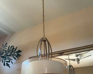 Possini Euro Design Brushed Nickel Drum Pendant Light Fixture