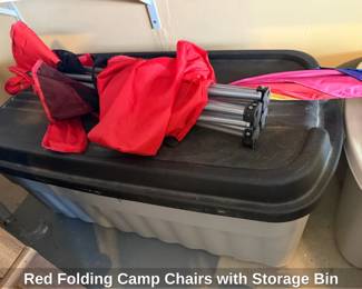 Red Folding Camp Chairs with Storage Bin