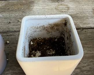 White Ceramic Square Planter Pot