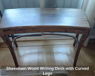 Sheesham Wood Writing Desk with Curved Legs