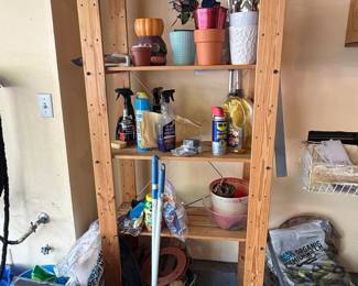 IKEA HEJNE Softwood Ladder Shelf Unit with Assorted Household Items