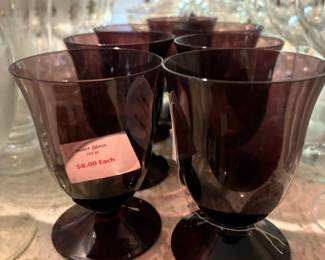 Aubergine color glass ware 