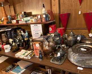 Vintage Silver-plated Pieces and Men's Avon decanters 