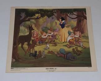 Vintage Snow White (ca 1947) 24"×20" Print-Good Friends Lithograph