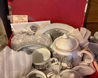 Avon Currier & Ives Tea Set 