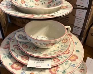 Vintage - NEW in the box --- Briare Rose Pattern --- several sets and serving pieces  