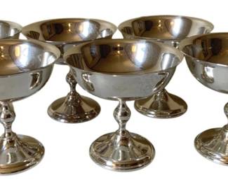 270 - 6 Silver Plated Sherbets - 5 x 4.5