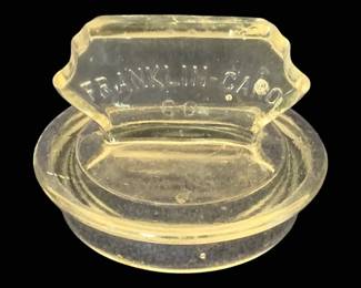 1040 - Franklin Candy Co Glass Jar Lid - 4.5" Round