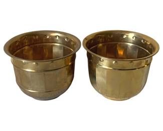 451 - Pair Brass Planters - 6 x 8