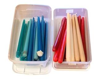 703 - 2 Totes of Assorted Taper Candles