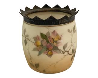 628 - Antique Glass Biscuit Jar - 6 x 6, no lid