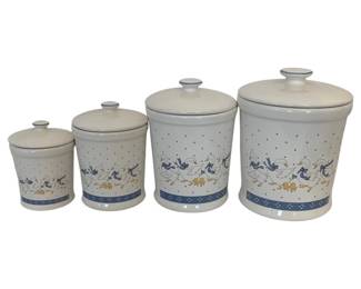 1008 - 4 Ceramic Canisters - 5", 5.5", 7", 8" Tall