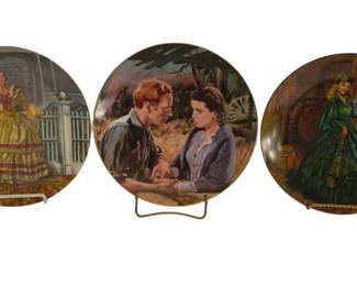 561 - 3 Gone with the Wind Plates - 8.5" Round