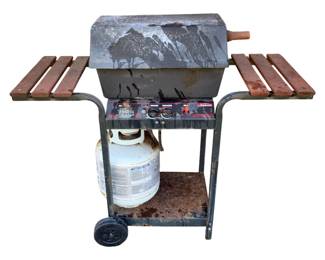 1046 - Propane Grill - 17 x 45 x 41 (Description): Used as is electric/electronic/mechanical  item. No guarantee all components, untested.