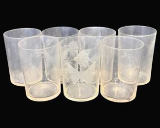 770 - 7 Glass Tumblers - 4" Tall