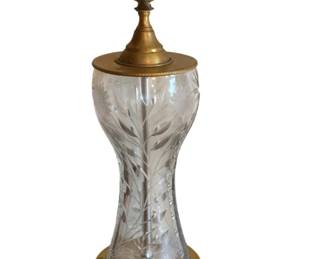 92 - Crystal Lamp Base - No Shade - 19" Tall (Description): Used as-is electric/electronic/mechanical  item - no guarantee all components, untested.