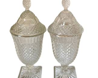 343 - 2 Anchor Hocking Candy Jars - 12" Tall