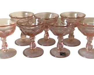349 - 7 Imperial Pink Sherbets by Lenox (Description): 5" Tall