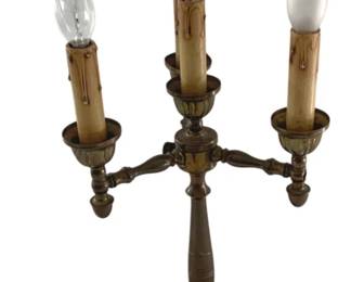 538 - Brass Candle Lamp - 18" Tall (Description): Used as is electric/electronic/mechanical  item. No guarantee all components, untested.