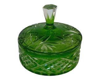 850 - Bohemian Cut to Clear Candy Dish - 5.5 x 7