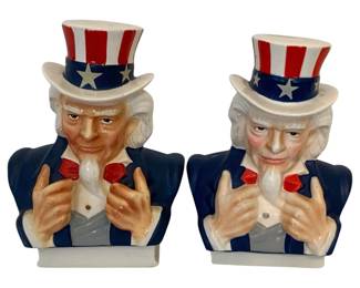989 - 2 Ceramic Uncle Sam Banks - 6.5" Tall