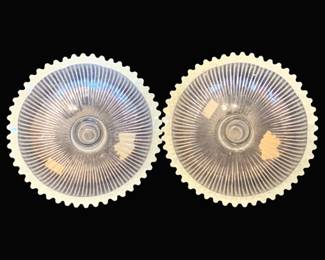 696 - Pair Fenton Candleholder Bobeches - 6" Round