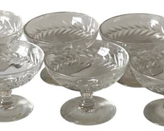 219 - 6 Laurel Wreath Sherbets - 2" Tall