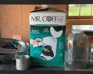 934 - Shelf Lot of Assorted Items - Coffee Maker & More (Description): Used as is electric/electronic/mechanical  item. No guarantee all components, untested.