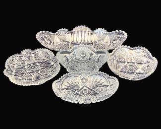 761 - 5 Crystal Dishes