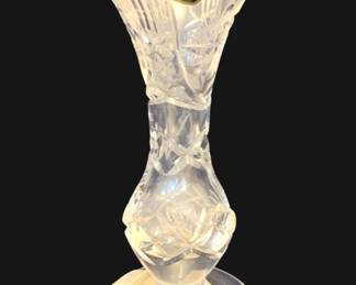 676 - Violeteta Lead Crystal Cut Vase - 8" Tall