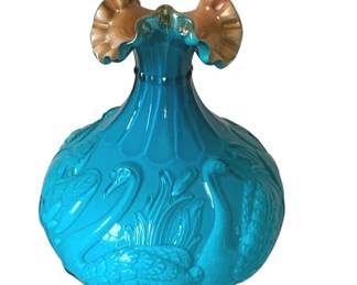 342 - Fenton Glass Swan Vase - 8" Tall