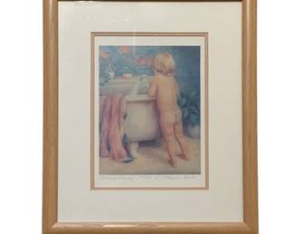 437 - Bathing Beauty Pencil Signed #219/490 (Description): 18 x 15