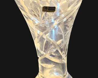 675 - Lead Crystal Cut Vase - 8.5 Tall