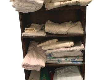 3095 - Lot of Assorted Linens (Bookcase not included)
