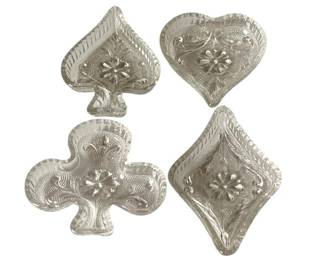 189 - Sandwich Glass Bridge Ashtray Set - 4 x 3