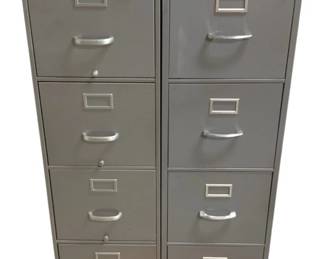 3132 - 2 Metal File Cabinets - 15 x 27 x 52 each