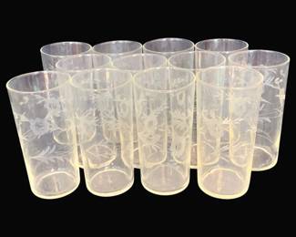 764 - 12 Glass Tumblers - 5.5" Tall